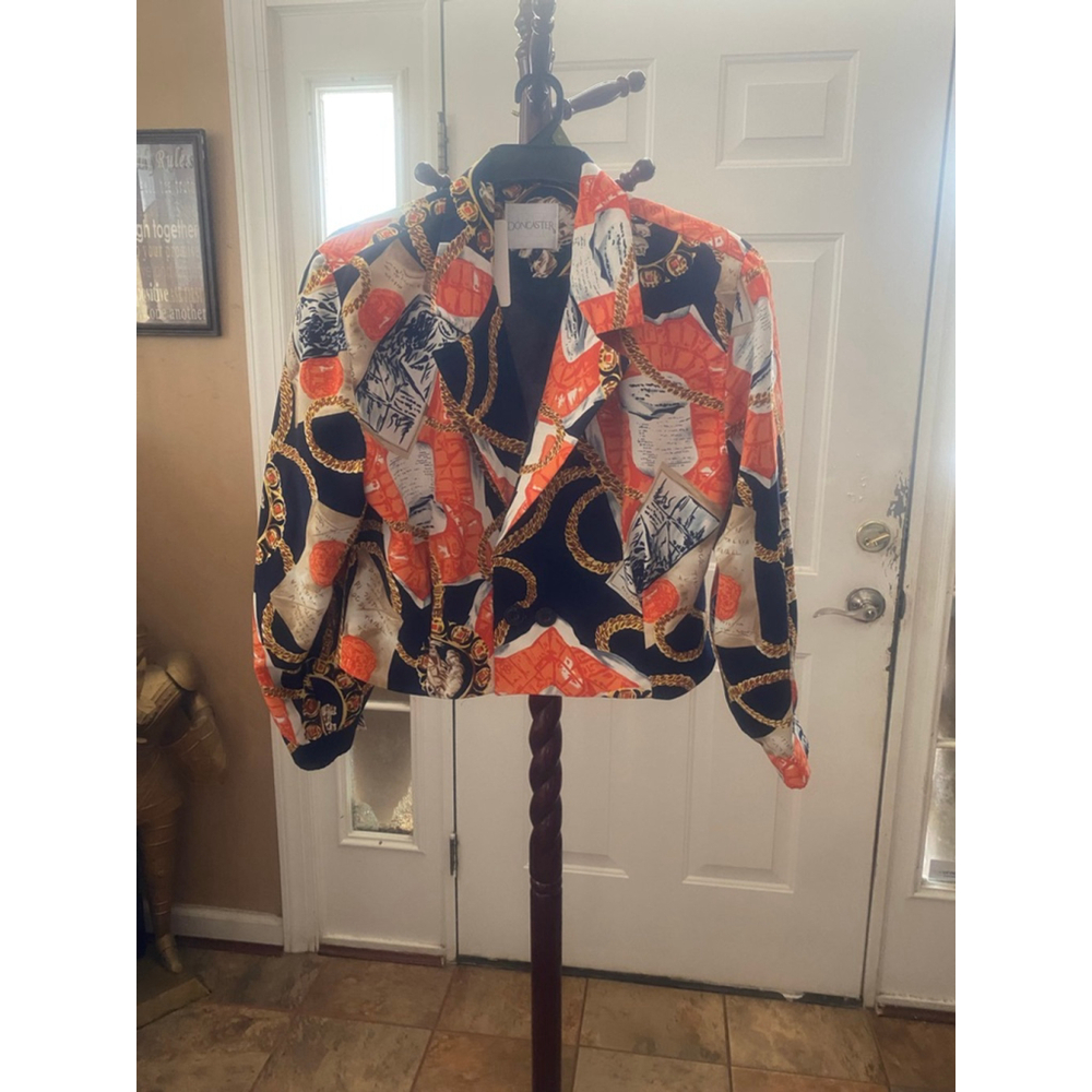 Women's DONCASTER Black & Orange Blazer, Size 14